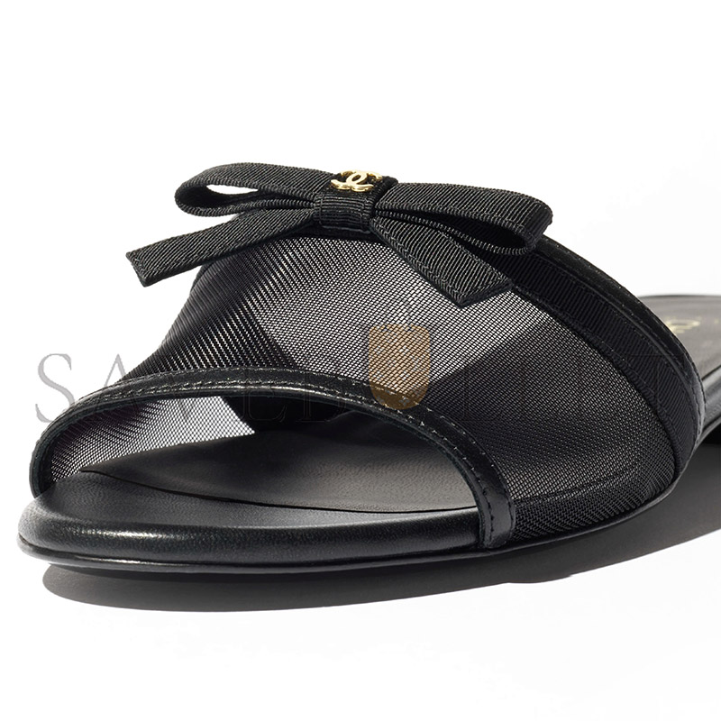CHANEL MULES MESH BLACK G47023